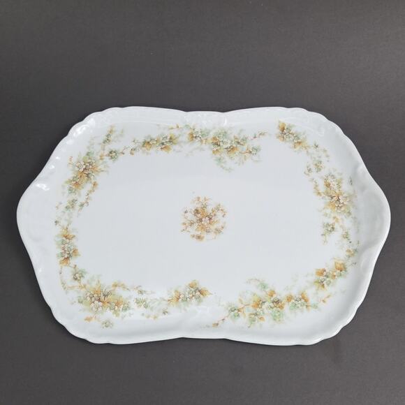Hutschenreuther Porcelain Vanity Trinket Tray 9in Floral Antique Germany Bavaria - Picture 2 of 10